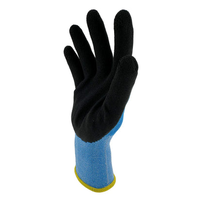 Airstream Black Foam Latex Coated Work Gloves | 13 Gauge Blue Knit Safety Gloves