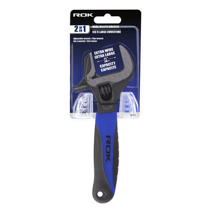 2-in-1 Wide Mouth Adjustable Wrench | Dual-Function Hand Tool
