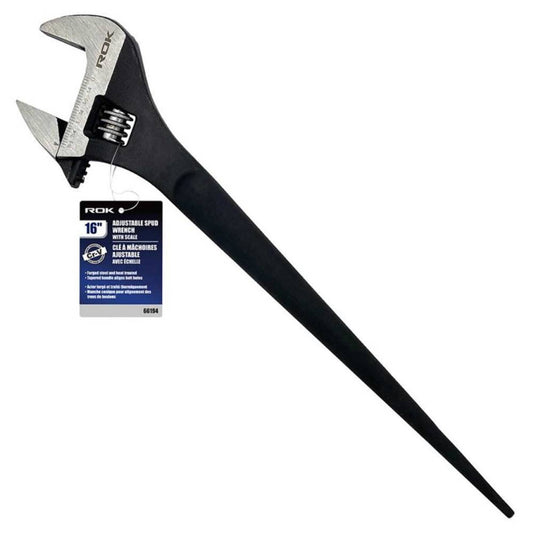 ROK 66194 16in Adjustable Spud Wrench with Scale