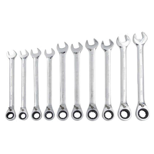 ROK 68010 10pc SAE/Metric Cr-V Ratcheting Wrench Set