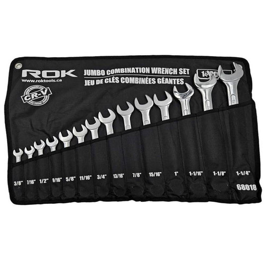 ROK 68018 14pc SAE Cr-V Jumbo Combination Wrench Set