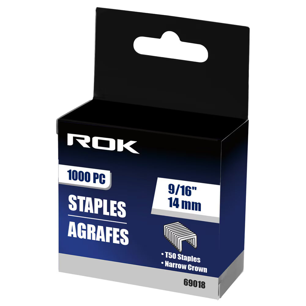 9/16" Narrow Crown Staples | 1000 Pcs Staple Gun Refills