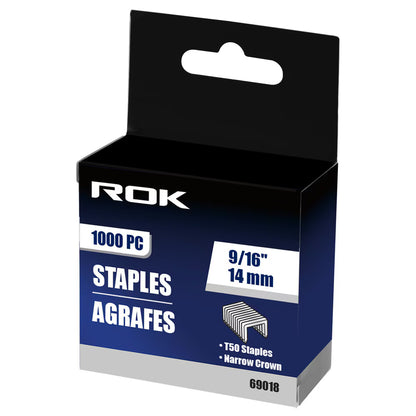 9/16" Narrow Crown Staples | 1000 Pcs Staple Gun Refills