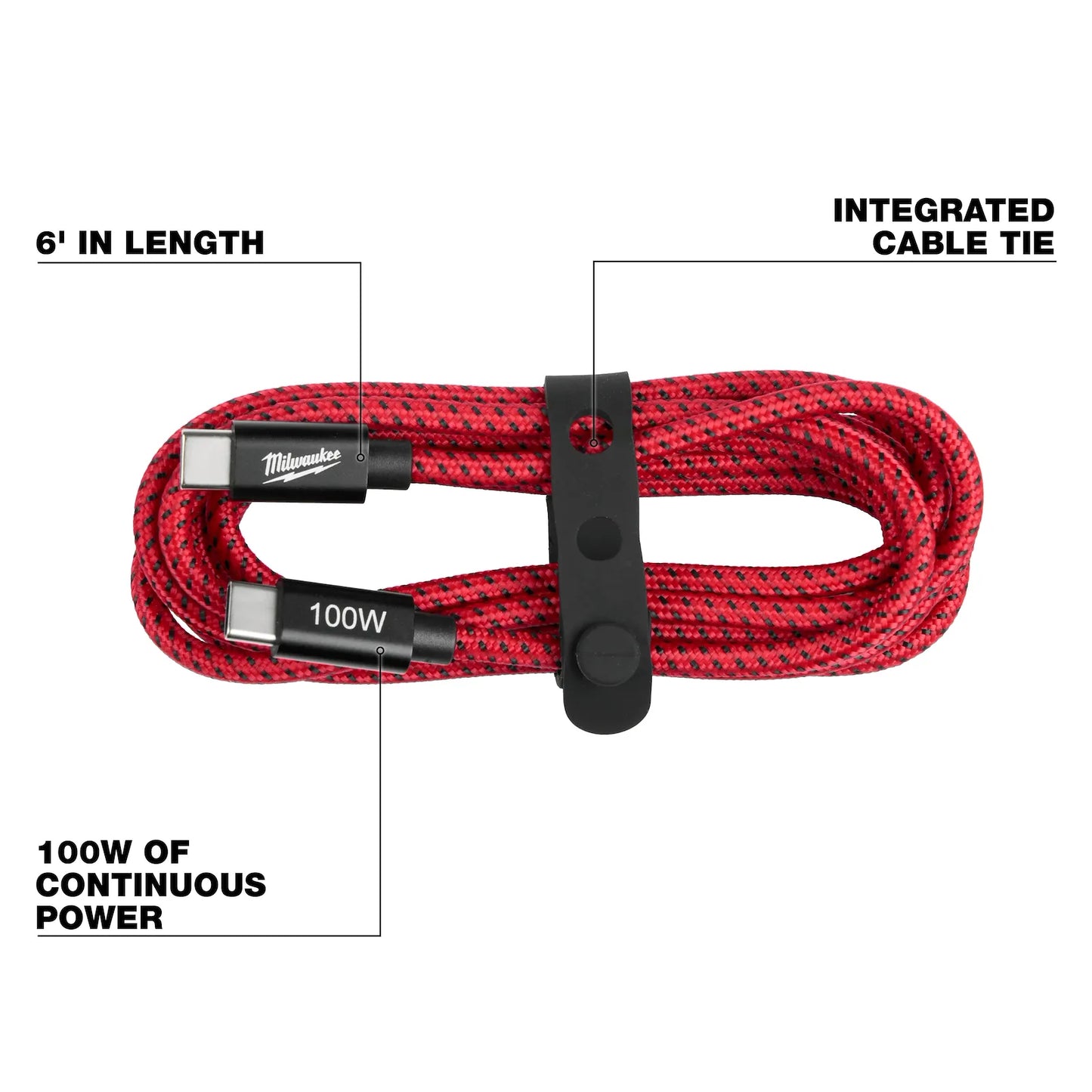 Milwaukee 48-59-2848 100W 6ft USB-C Cable