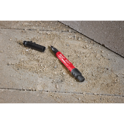 Milwaukee INKZALL™ 48-22-3115 Double Sided Black Jobsite Marker – Ultra Fine & Fine Point