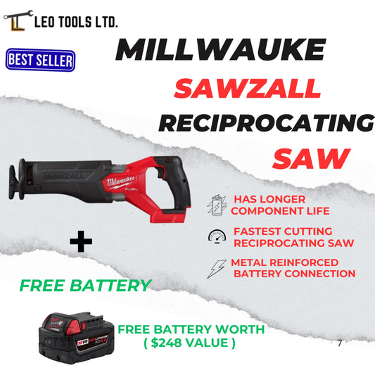 Milwaukee 2821-20 M18 FUEL GEN-2 18V Lithium-Ion Brushless Cordless SAWZALL Reciprocating Saw (Tool-Only)