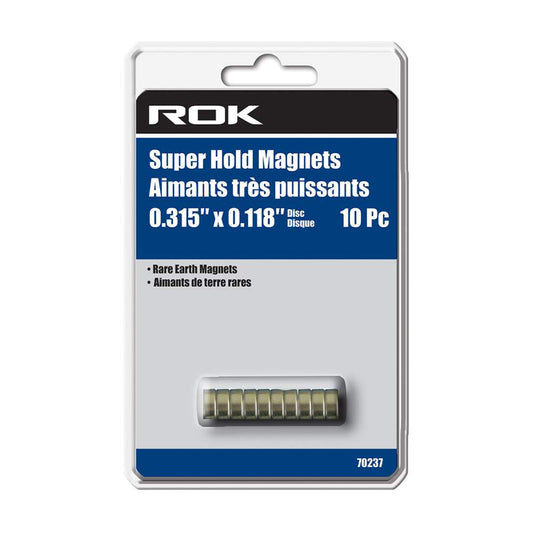 ROK 70237 0.315in X 0.118in Super Hold Disc Magnets - 10pk