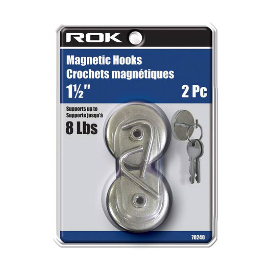 ROK 70240 1-1/2in 2pc Magnetic Hooks Set