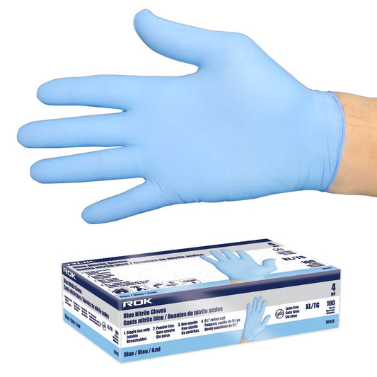 ROK 70913 100pk 4 Mil Disposable Nitrile Gloves