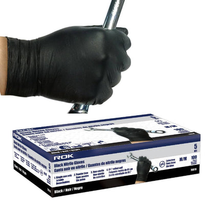 ROK 70918 100pk 5 Mil Disposable Nitrile Gloves