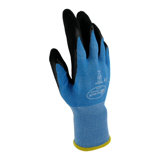 Airstream Black Foam Latex Coated Work Gloves | 13 Gauge Blue Knit Safety Gloves