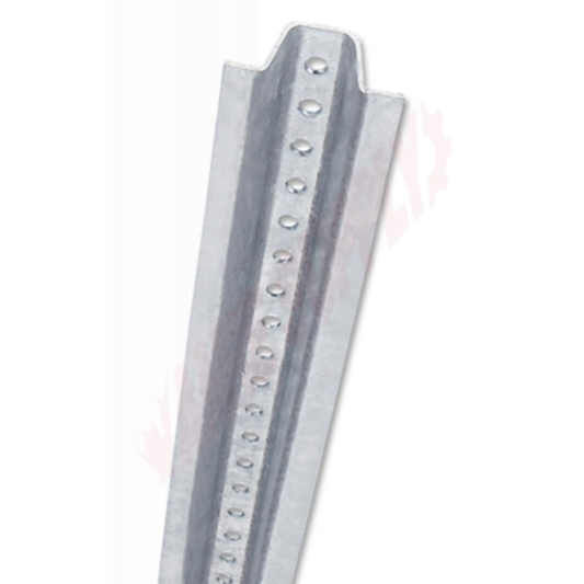 A durable 8' H-1662 U-Channel Sign Post made of green powder-coated steel with pre-drilled holes for secure outdoor sign mounting.