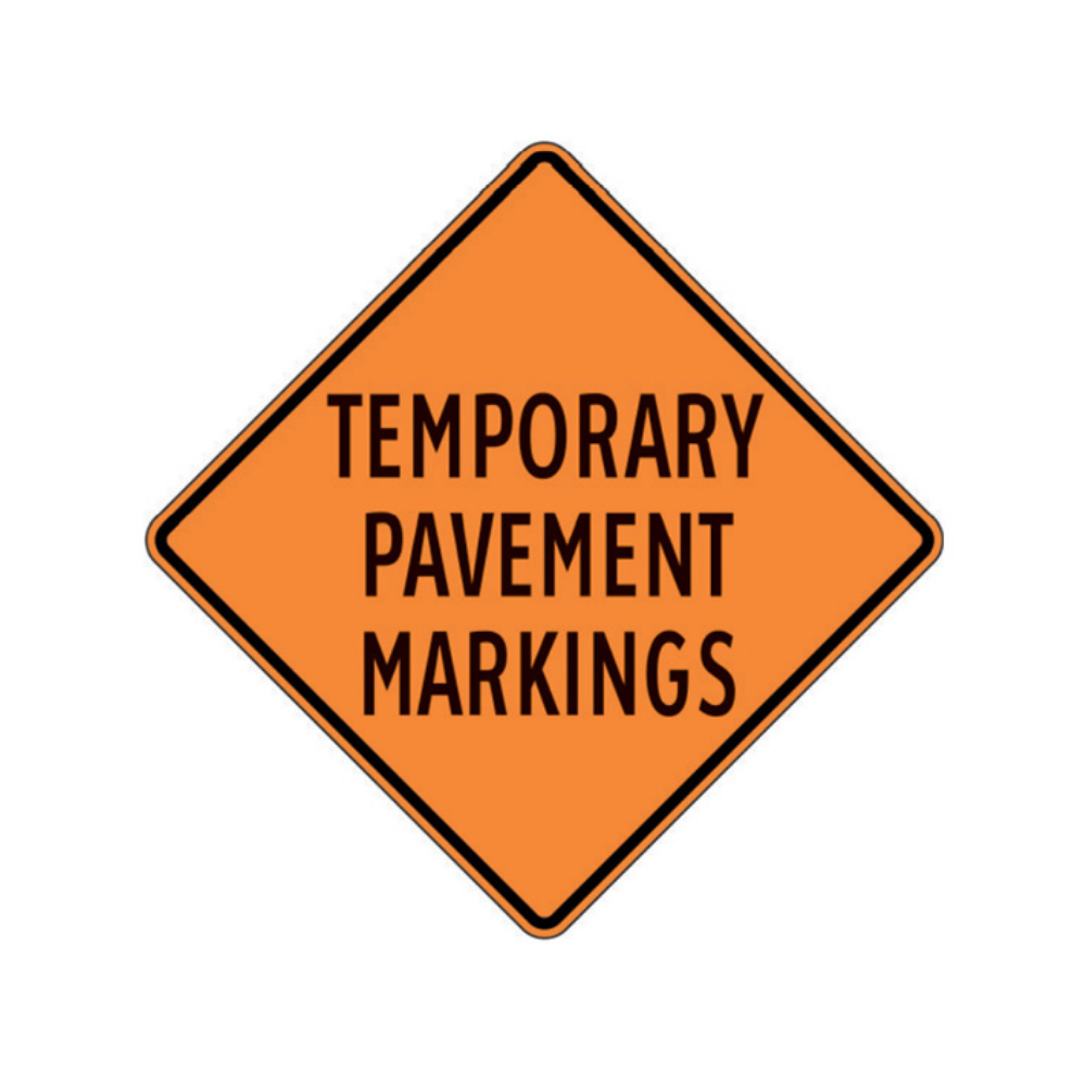 Temporary Pavement Markings Aluminum Sign - 75x75cm and 120x120cm