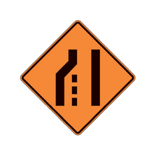 Left Lane Closed (Symbol) Aluminum Sign - 75x75cm and 120x120cm