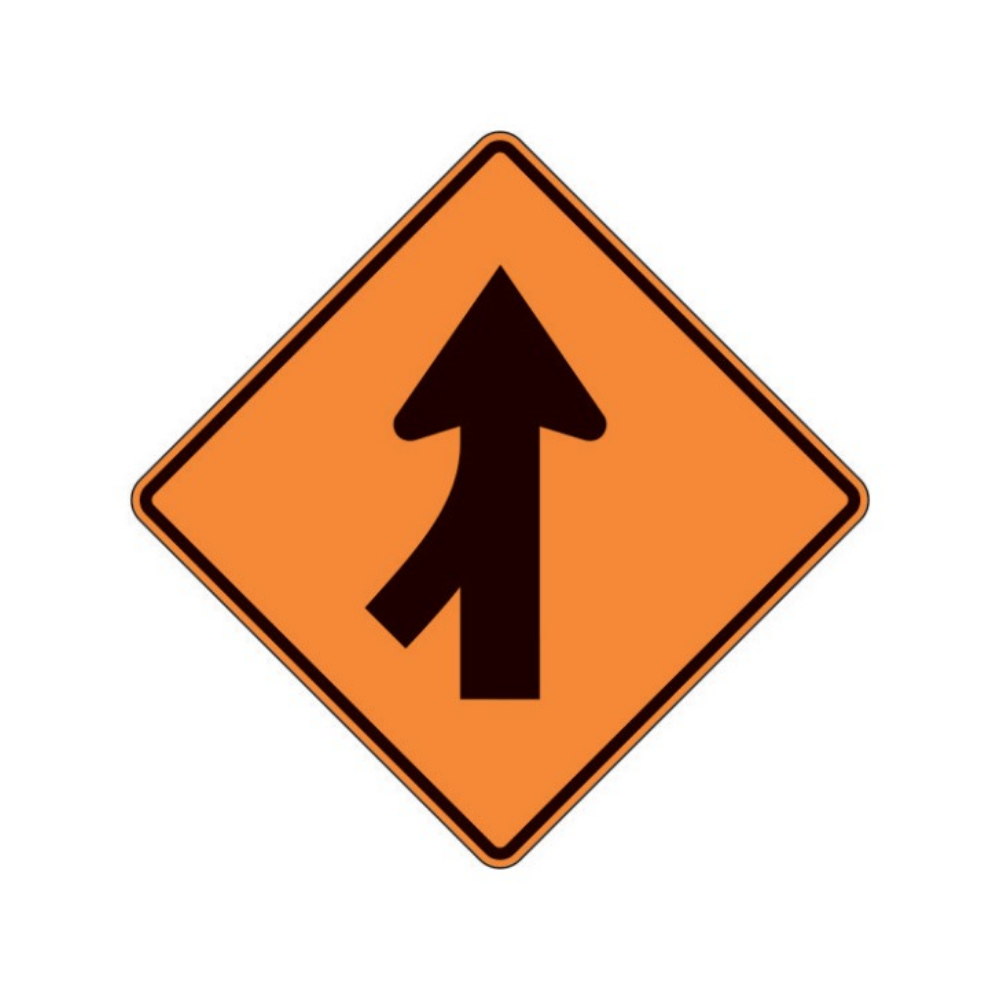 Merging Traffic Left (Symbol) Aluminum Sign - 75x75cm and 120x120cm