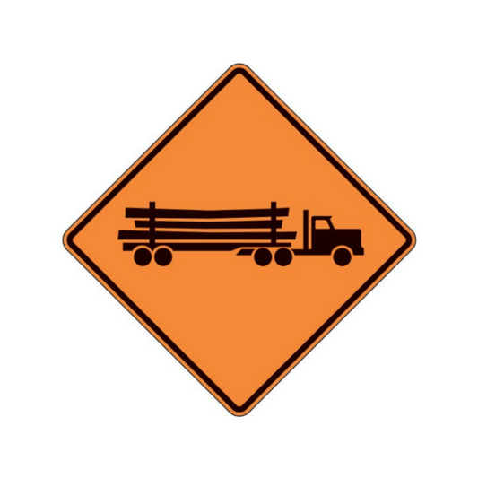 Logging Truck Entrance / Crossing Left (Symbol) Aluminum Sign - 75x75cm and 120x120cm