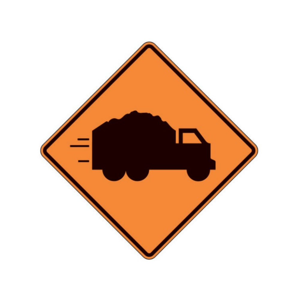 Truck Crossing-Left (Symbol) Aluminum Sign - 75x75cm and 120x120cm