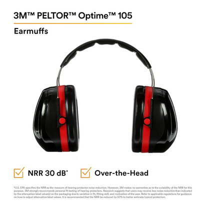 3M™ PELTOR™ Optime™ 105 Earmuffs, H10A, Over-the-Head