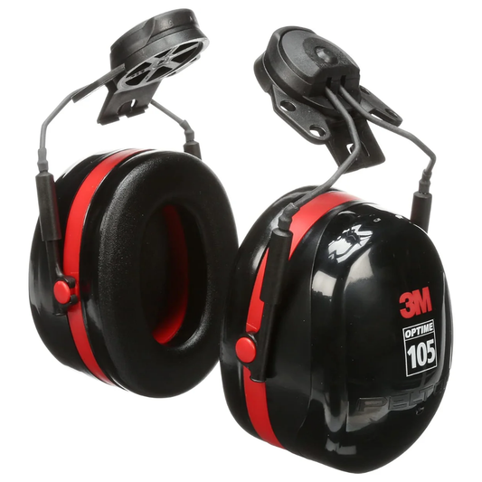 3M™ PELTOR™ Optime™ 105 Earmuffs, H10P3E, Hard Hat Attached