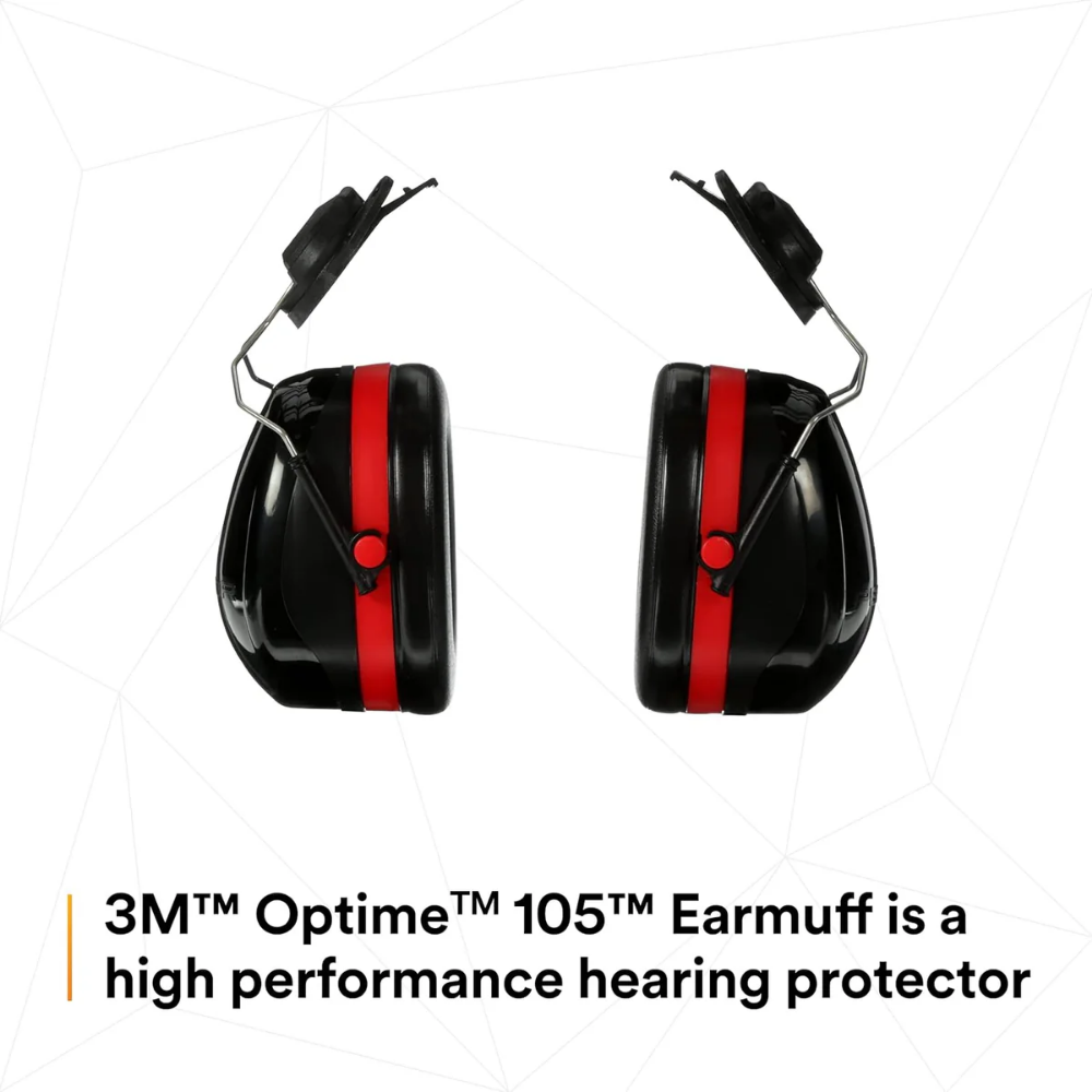 3M™ PELTOR™ Optime™ 105 Earmuffs, H10P3E, Hard Hat Attached