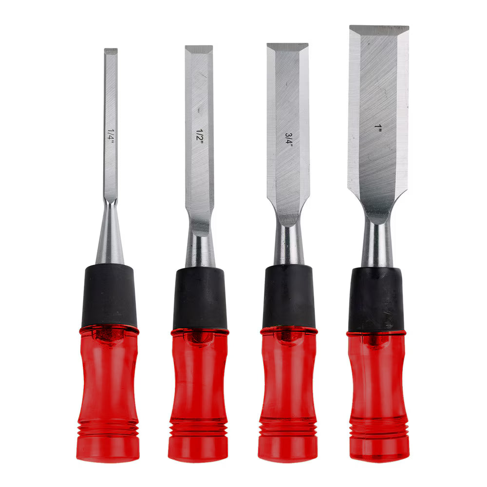 4-Piece Wood Chisel Set for Woodworking and Precision Cutting