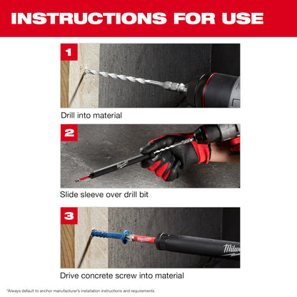 Milwaukee 48-20-9030 SHOCKWAVE 1/2in x 4in x 6in Carbide Hammer Drill Bit