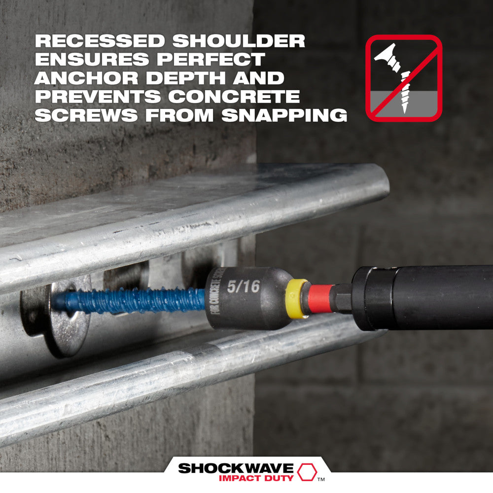 Milwaukee 48-20-9097 7pc SHOCKWAVE Impact Duty Carbide Hammer Drill Bit Concrete Screw Install Set