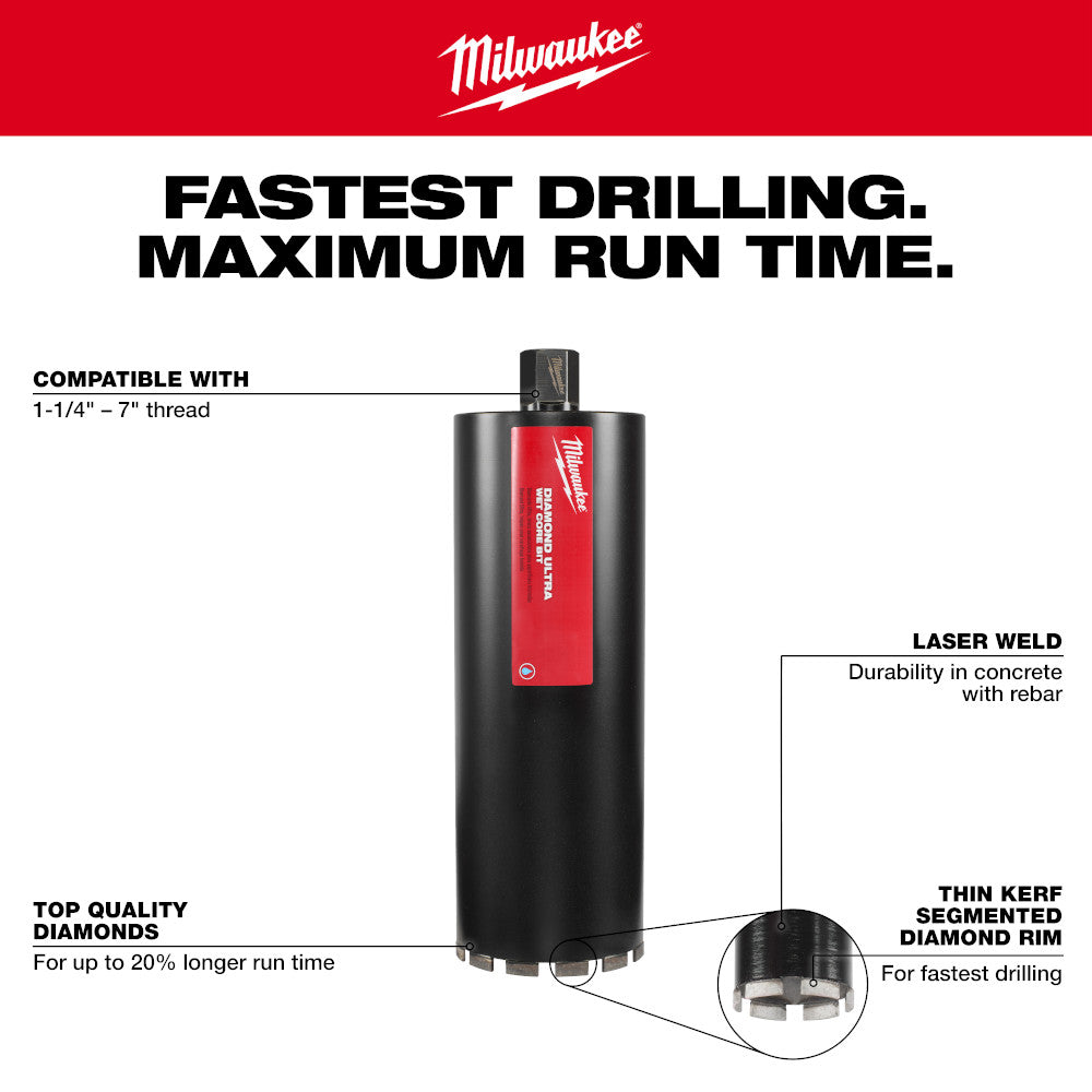 Milwaukee 48-17-5040 4in Diamond Ultra Wet Core Drill Bit