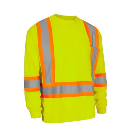 LEO Traffic Shirt (Yellow) Crew Neck Long Sleeve