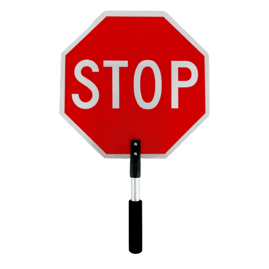 LEO Diamond Grade Corrugated Plastic Paddle (STOP / STOP) Sign – 16" x 16"