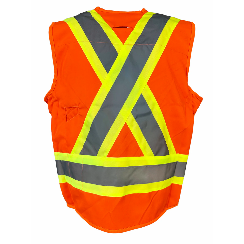 LEO Surveyors Vest, Polyester (ORANGE) with Reflective Tape