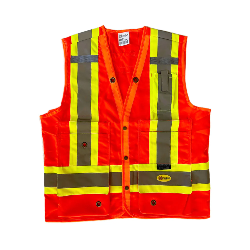 LEO Surveyors Vest, Polyester (ORANGE) with Reflective Tape