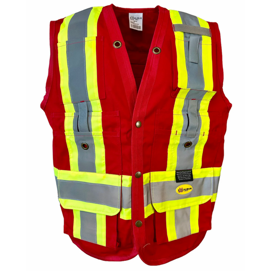 LEO Surveyors Vest (RED) with Back Pocket