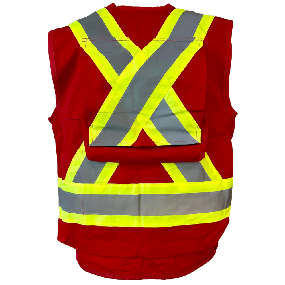LEO Surveyors Vest (RED) with Back Pocket