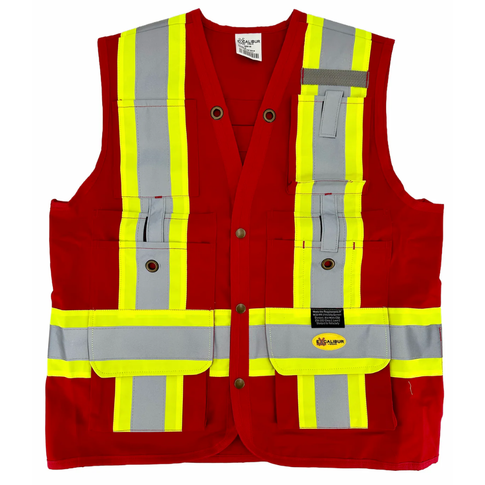 LEO Surveyors Vest (RED) with Back Pocket