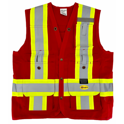 LEO Surveyors Vest (RED) with Back Pocket