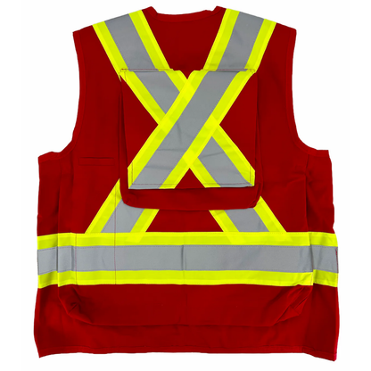LEO Surveyors Vest (RED) with Back Pocket
