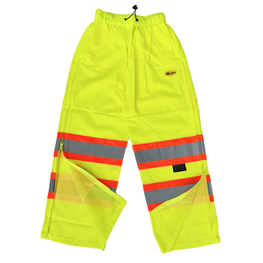 LEO Hi-Viz Traffic Pants (YELLOW) Mesh with Reflective Tape