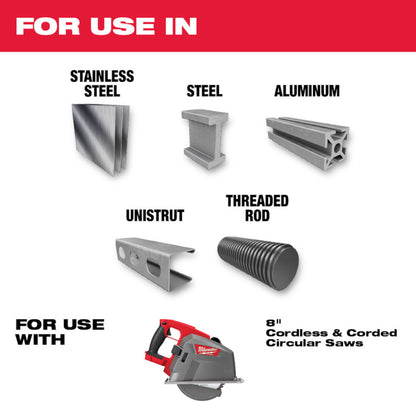 Milwaukee 48-40-4515 8in x 42T Metal Cutting Circular Saw Blade