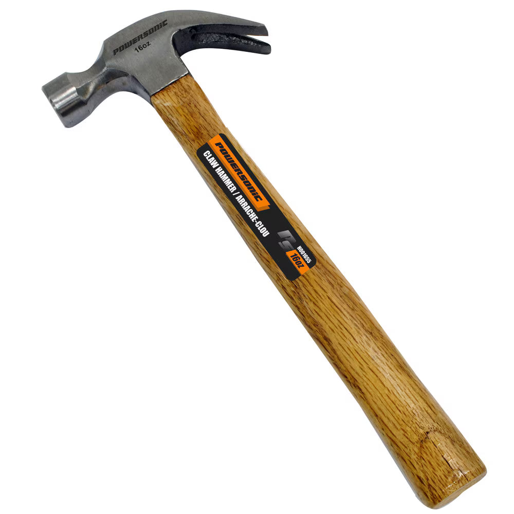 16 oz Claw Hammer with Wood Handle for Nail Driving
