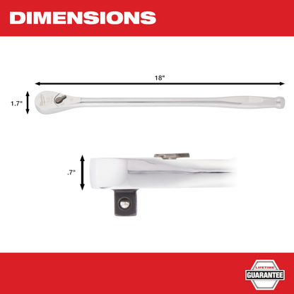 Milwaukee 48-22-9050 1/2in Drive 18in Extended Ratchet