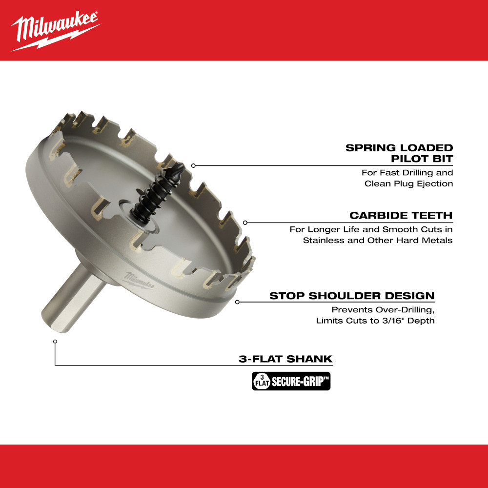 Milwaukee 49-57-8645 3-1/2in One-Piece Carbide Hole Cutter
