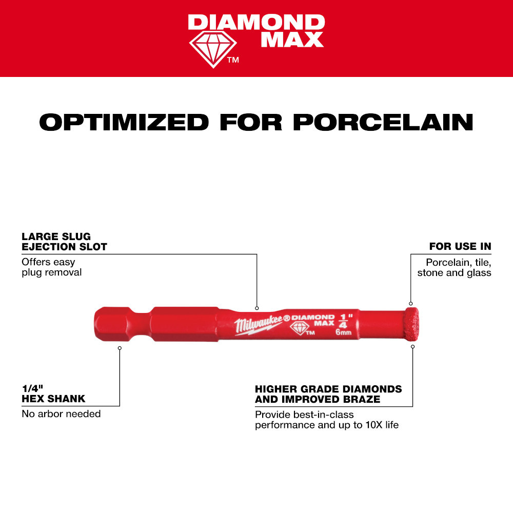 Milwaukee 49-56-0503 3/16in Diamond Max Hole Saw
