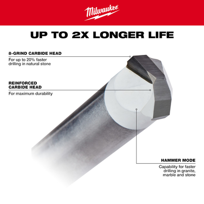 Milwaukee 48-20-8991 3/16in Tile and Natural Stone Bit