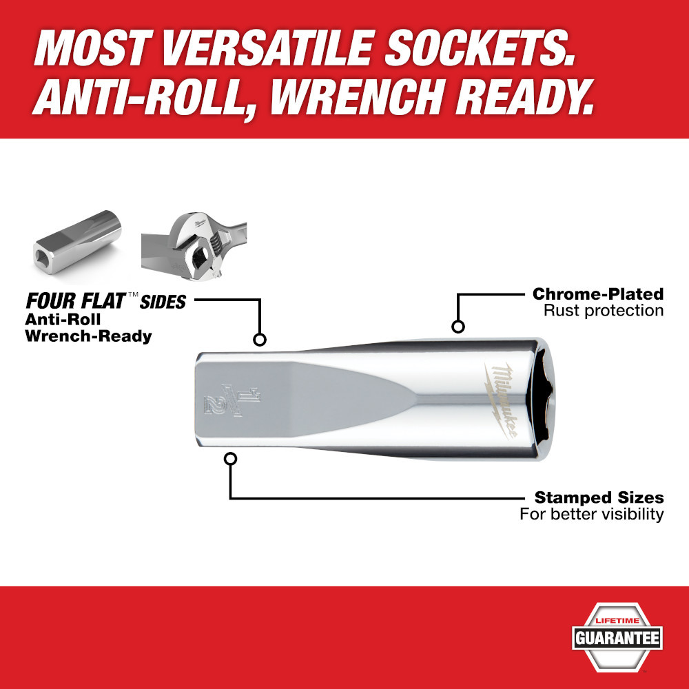 Milwaukee 45-34-7500 3/4in 3/8in Drive SAE 6pt Deep Socket