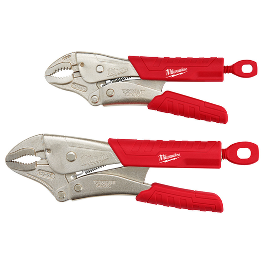 Milwaukee 48-22-3402 2pc 7in & 10in TORQUE LOCK Curved Jaw Locking Pliers with Grip Set