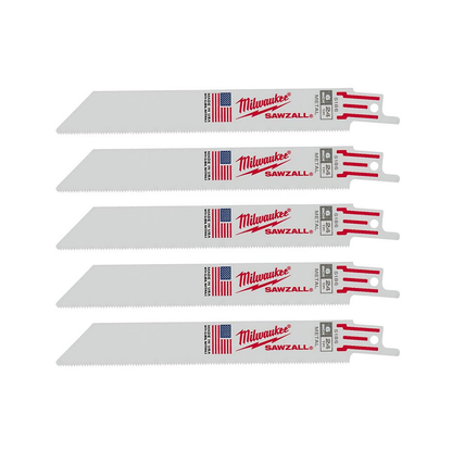 Milwaukee 48-00-5186 SAWZALL 6in 24 TPI Metal Cutting Blades - 5pk