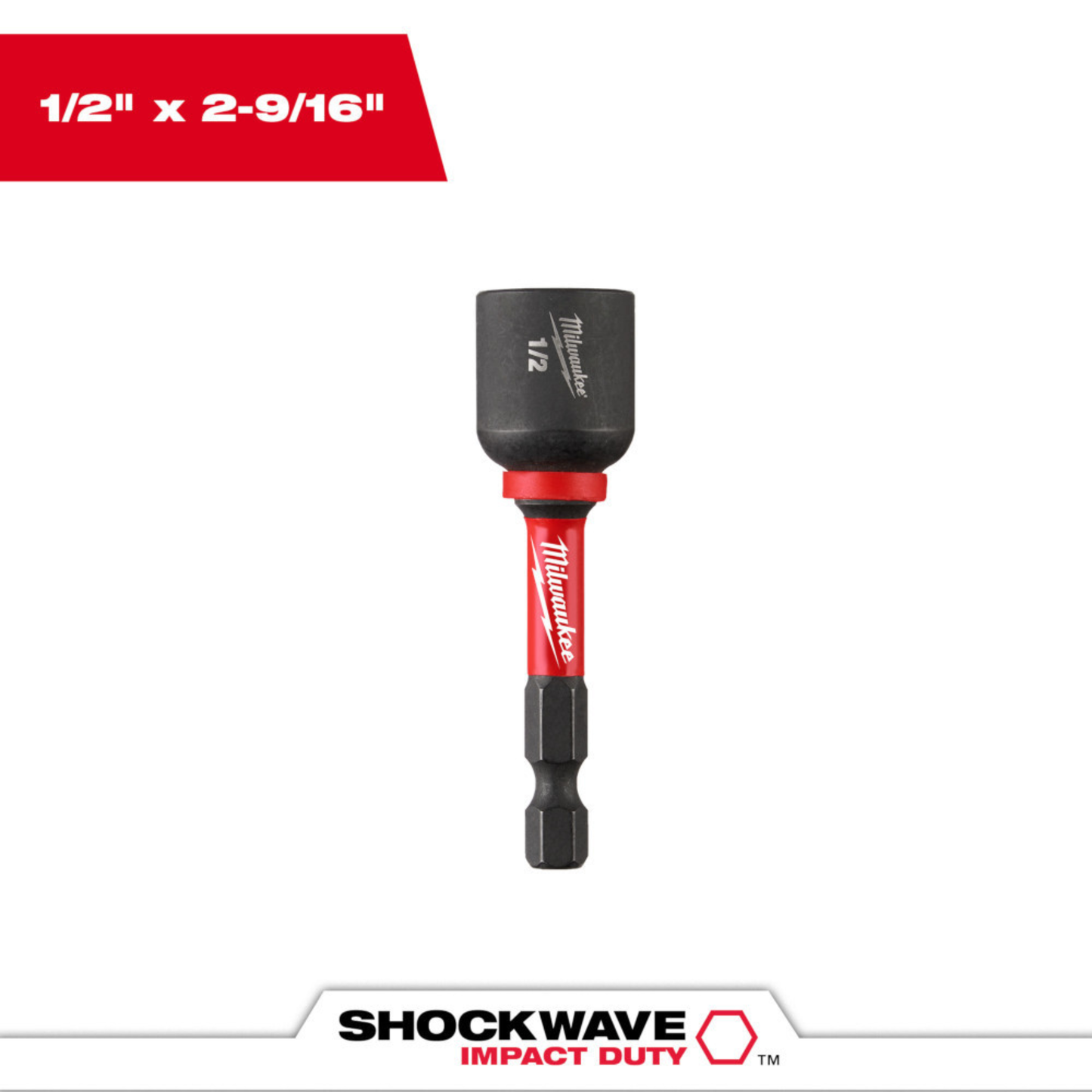 Milwaukee 49-66-4537 1/2in x 2-9/16in SHOCKWAVE Impact Duty Magnetic Nut Driver