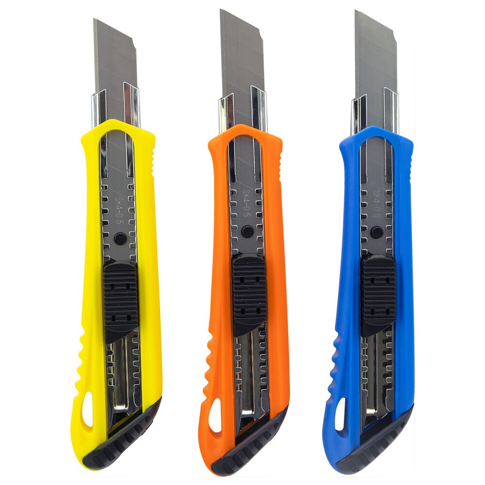 3-Piece 18 mm Snap-Off Utility Knife Set