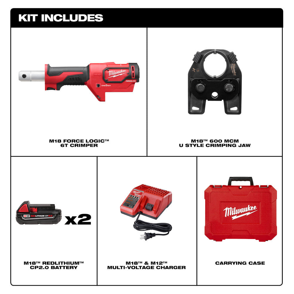Milwaukee 2679-22 M18 FORCE LOGIC Cordless 600 MCM Crimper Kit